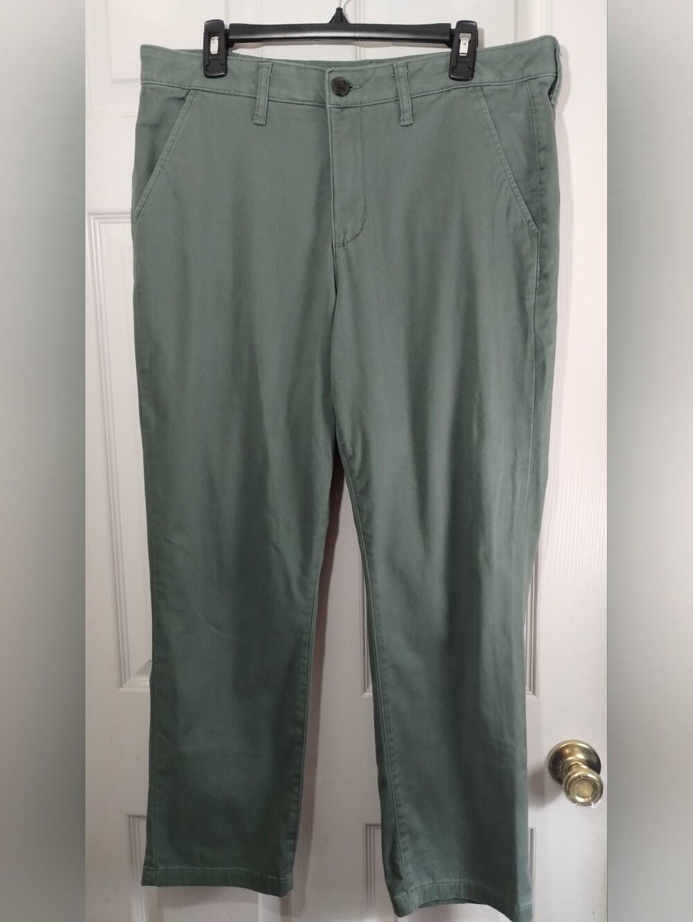 Women's St. John's Bay Boyfriend Straight Chino Pants in Sage